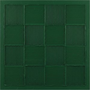 Monolithic Emerald Grid: A Meditative Study In Sculpted Forest Green Textures — Laurent Vionnet, Minimalist Art