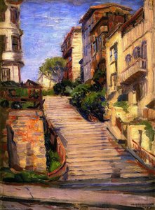 Joice Street (nob Hill), San Francisco — Joseph Kleitsch, Impressionism