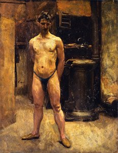 Un Modelo Masculino Ante una Estufa