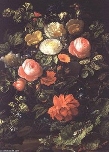 Still Life With Roses, Insects And Snails