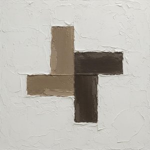 Monolithic Earth Tones: A Meditative Study In Textured Geometric Symmetry And Serene Stability — David Moreau