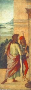 Two Young Man At A Column (detail) — Lorenzo Costa (the Elder)