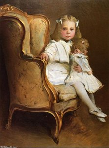 Portrait Of A Young Girl With Her Doll — John White Alexander