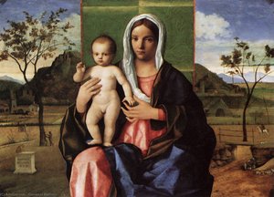 Madonna And Child Blessing — Giovanni Bellini, Italian Renaissance