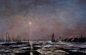 ice on the river sun