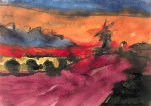 Marsh Landscape With Windmill — Emile Nolde, Expressionism