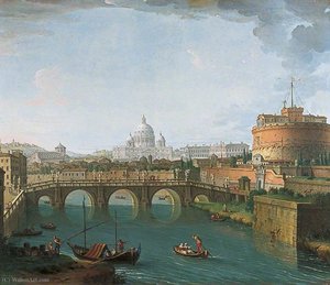 View On The Tiber, Rome — Antonio Joli