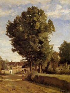 A Village Near Beauvais — Jean-baptiste-camille Corot, Romantic Landscape