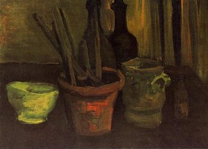 Still Life With Paintbrushes In A Pot — Vincent Willem Van Gogh, Post-impressionism