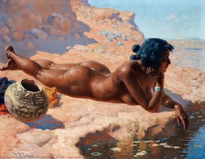 Indian Maiden At A Spring