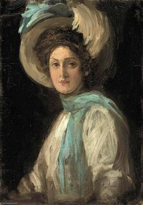 A Lady In Blue And White — Sir John Lavery