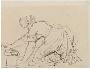 Woman Scrubbing The Floor — Daniel Maclise