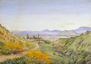 Distant View Of Santiago, Chili, From Apoquindo — Marianne North, Romantic Landscape