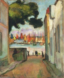 Street In Port Collioure — Henri Lebasque