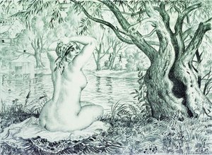 Bather — Boris Mikhailovich Kustodiev