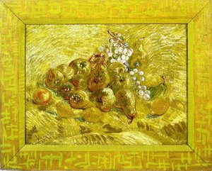 Still Life With Grapes,pears And Lemons — Vincent Willem Van Gogh, Post-impressionism