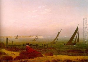 Woman On The Beach Of Rugen — Caspar David Friedrich, Romantic Landscape Painting