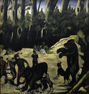 Bear Hunting — Niko Pirosmani, Primitivism