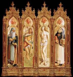 San Antonio Abate, San Cristoforo, San Sebastiano Y Santo Tomás De Aquino — Carlo Crivelli
