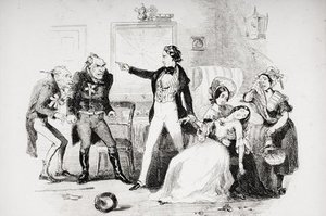 Nicholas Congratulates Arthur Gride On His Wedding — Hablot Knight Browne