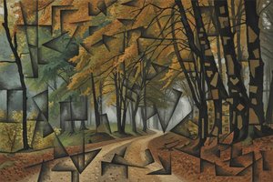 Autumnal Facets: A Path Remembered — Jacques Villedieu, Cubism (analytic Cubism)