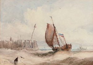 Running Out On The Tide — William Calcott Knell