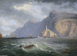 South Stack Rock, Holyhead — John Wilson Carmichael