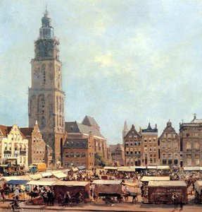 View On Market In Groningen — Cornelis Vreedenburgh