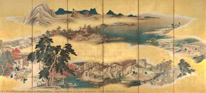 Agriculture In Four Seasons (left-hand Screen) — Kanō Naganobu