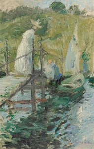 Summer Afternoon (figures On A Bridge) — John Henry Twachtman