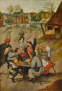 A Village Scene With Peasants Carousing — Pieter Brueghel The Younger