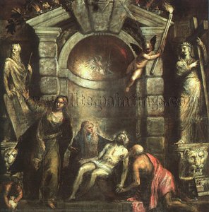 Entombment (pietà), Oil On Canvas, Accademia G — Titian, Baroque