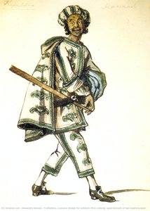 Truffaldino. Costume Design For Goldoni's Comedy "servant Of Two Masters" — Alexandre Benois