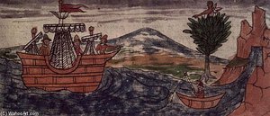 An Indian Spy Observes The Arrival Of A Spanish Ship On The Mexican Coast