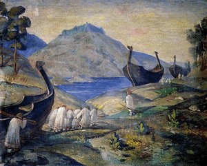 Dragging Portage — Nicholas Roerich, Art Nouveau Modern