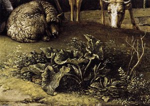 A Husbandman With His Herd (detail) — Паулус Потер, Romantic Landscape Painting
