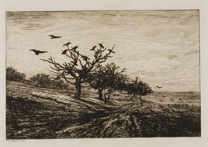 Crows In A Tree — Charles-françois Daubigny