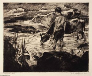 Boy With Cows — John Edward Costigan