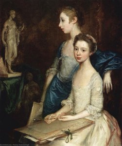Portrait Of The Molly And Peggy — Tomas Gejnzboro, Rococo