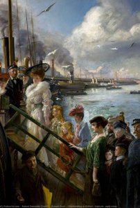 Bangor Boat ('shipbuilding In Belfast' Triptych, Right Wing) — Robert Ponsonby Staples