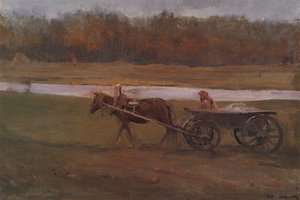 Peasant Woman In A Cart — Valentin Alexandrovich Serov
