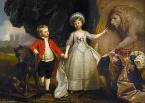 Portrait Of Prince William And His Elder Sister, Princess Sophia — Benjamin West