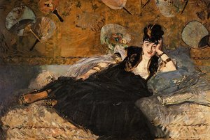 The Lady With Fans, Portrait Of Nina De Callias — Édouard Manet, Impressionistic Portrait