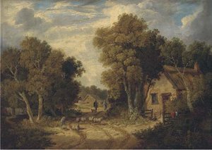 A Suffolk Lane — John Berney Ladbrooke