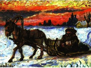 Winter Traveller (sunset) — David Davidovich Burliuk