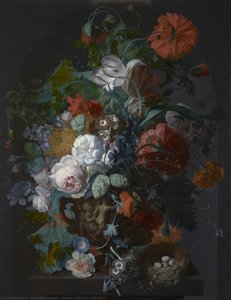 Flower Still Life With Bird — Jan Van Huysum, Dutch Golden Age