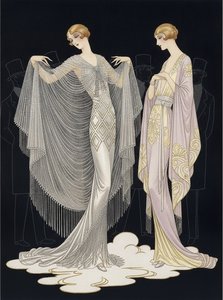 Silberner Fransen Und Lavendelseide Inmitten Vergoldeter Schatten — Valentin Laurent De Courcey, Art Déco