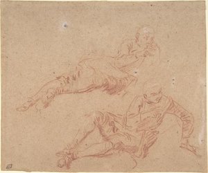Two Studies Of Reclining Youth — Nicolas Lancret