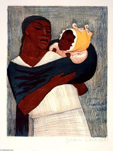 Woman Standing, Child On Back — Jean Charlot