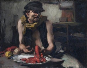 Man With A Lobster — Frank Brangwyn